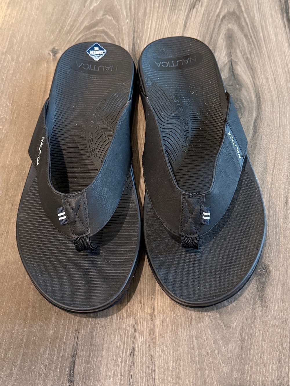 Nautica Men's Black Flip-Flop Sandals